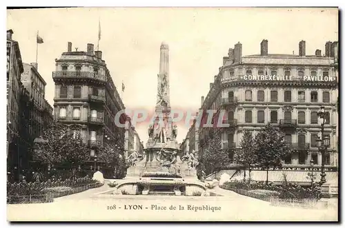 Cartes postales Lyon Place de la Republique