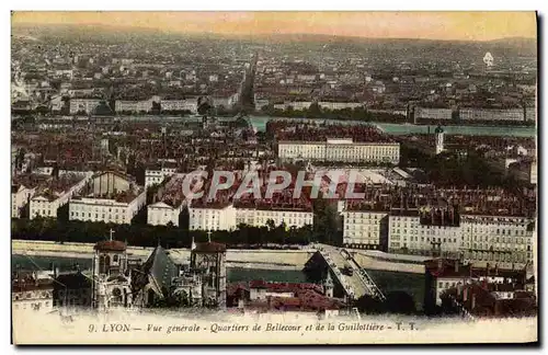 Ansichtskarte AK Lyon Vue generale Quartiers de Bellecour et de la Guillotiere