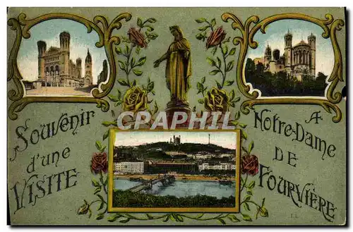 Cartes postales Souvenir d Une Visite Notre Dame de Fourviere