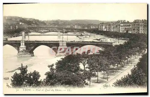 Ansichtskarte AK Lyon Pont et Quai du Rhone