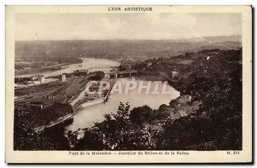 Ansichtskarte AK Lyon Artistique Pont de la Mulatiere Jonction du Rhone et de la Saone