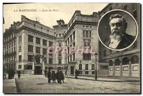 Ansichtskarte AK La Martiniere Ecole des Filles Souvenir de la visite du President de la Republique a Lyon Favier