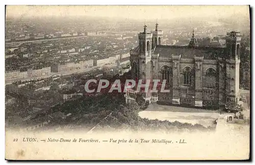 Cartes postales Lyon Notre Dame de Fourvieres Vue Prise de la Tour Metallique