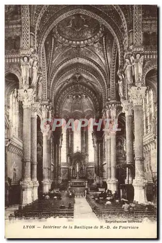 Cartes postales Lyon Interieur de la Basilique de N D de Fourviere