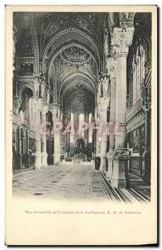 Cartes postales Vue d ensemble de l Interieur de la Basilique de N D de Fourviere