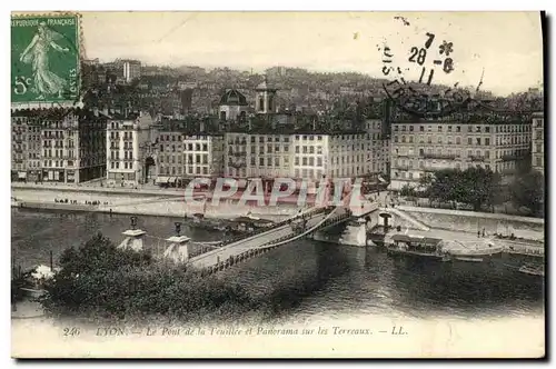 Ansichtskarte AK Lyon Le Pont de la Feuillee et Panorama sur les Terreaux