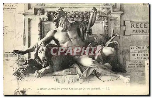 Cartes postales Lyon Le Rhone d Apres les Freres Coustou sculpteurs lyonnais Lion