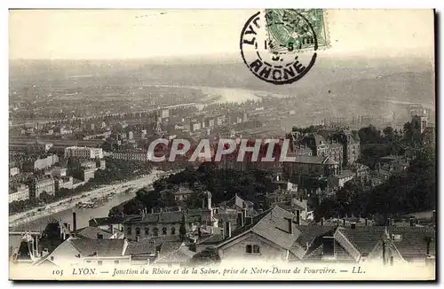 Ansichtskarte AK Lyon Jonction du Rhone et de la Saone prise de Notre Dame de Fouviere