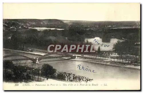 Ansichtskarte AK Lyon Pamorama du Parc de Tete d or et le pont de la boucle