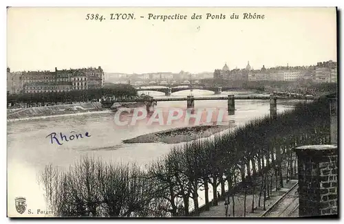 Ansichtskarte AK Lyon Perspective des Ponts du Rhone