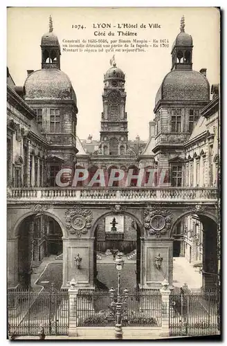 Cartes postales Lyon L hotel de ville Cote du theatre