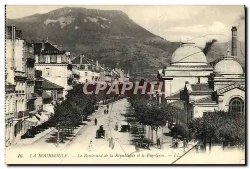 Cartes postales La Bourboule Le Boulevard de la Republique et le Puy Gros