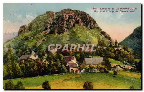 Cartes postales La Bourboule Roche et Village de Chateauneuf