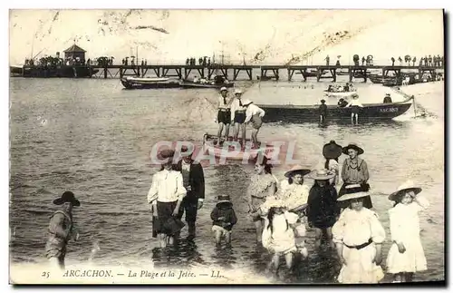 Cartes postales Arcachon La Plage et la Jetee Enfants