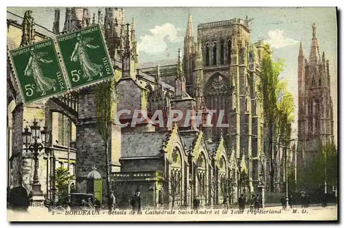 Cartes postales Bordeaux Details de la cathedrale SAint Andre et la Tour Pey Berland