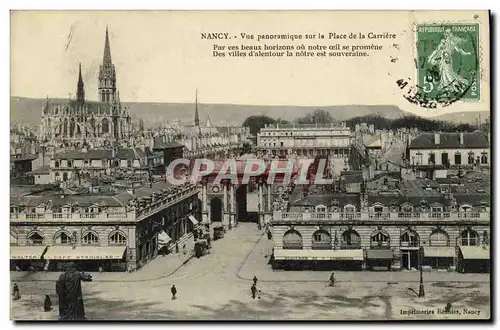 Ansichtskarte AK Nancy Vue Panoramique sur la place de la Carriere