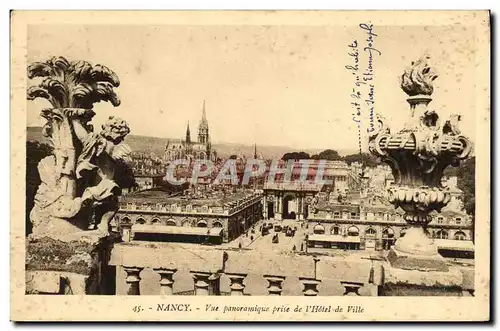 Cartes postales Nancy Vue Panoramique Prise de l Hotel de Ville