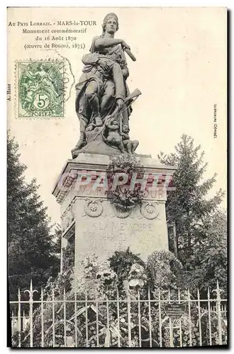 Cartes postales Mars La Tour Monument commemoratif du 16 aout 1870 Militaria