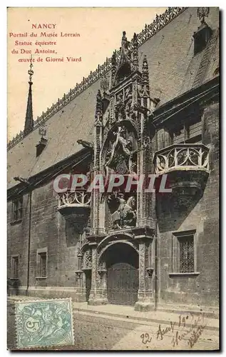 Cartes postales Nancy Portail du Musee Lorrain Statue equestre du Duc Antoine