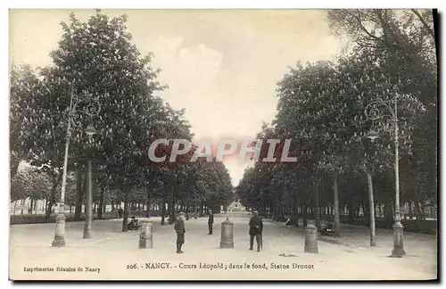 Ansichtskarte AK Nancy Cours Leopold dans le fond Statue Drouot