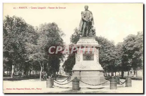 Ansichtskarte AK Nancy Cours Leopold Statue de Drouot