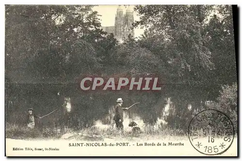 Ansichtskarte AK Saint Nicolas du Port Les Bords de la Meurthe peche Pecheur Chien Saint Bernar