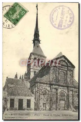 Cartes postales Mont Saint Michel Abbaye Facade de L Eglise