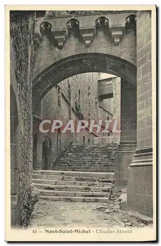 Cartes postales Mont Saint Michel L Escalier Abbatial