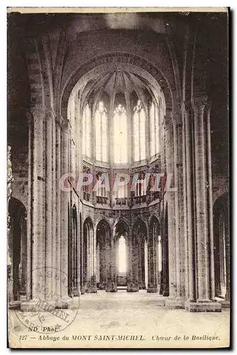 Cartes postales Mont Saint Michel Choeur de la Basilique