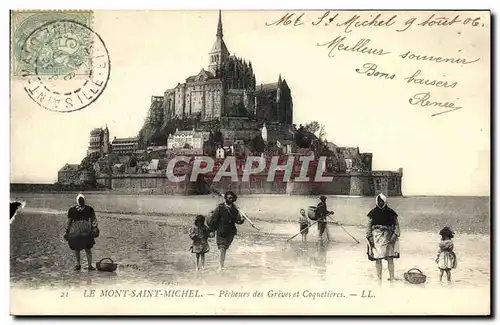 Cartes postales La Mont Saint Michel Pecheurs des Greves et Coquetieres