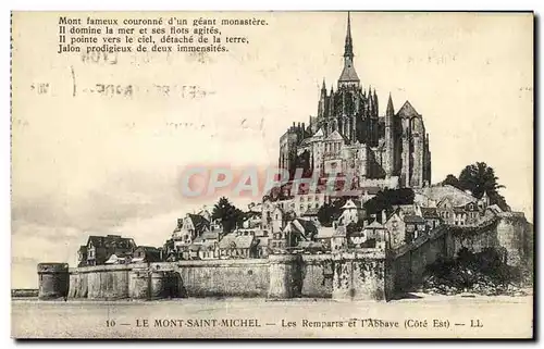 Ansichtskarte AK La Mont Saint Michel Les Remparts et L Abbave Cote Est