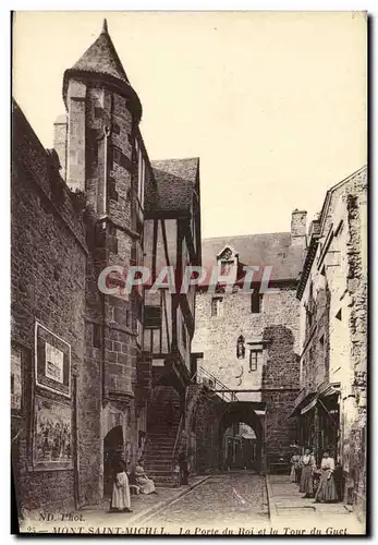 Cartes postales La Mont Saint Michel La porte du roi et la tour du Guet