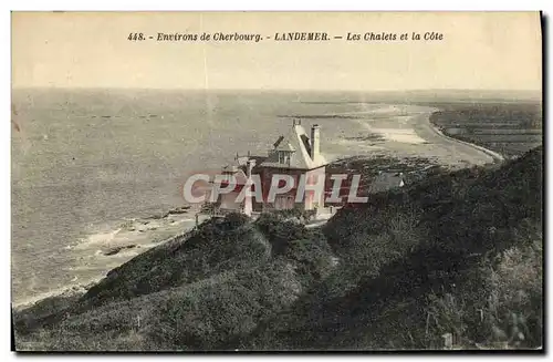 Ansichtskarte AK Environs de Cherbourg Landemer Les Chalets et la Cote