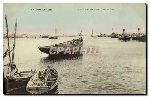 Ansichtskarte AK Cherbourg L Avant Port Bateau Barque