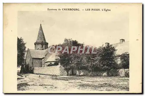 Ansichtskarte AK Environs de Cherbourg Les Pieux L Eglise