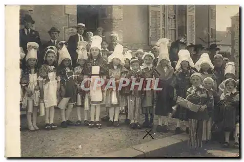 CARTE PHOTO Avranches Enfants Folklore