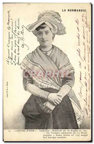 Cartes postales Coiffes d Hier Granville Femme