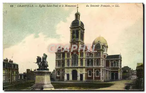 Ansichtskarte AK Granville Eglise Saint Paul et le Monument du souvenir francais