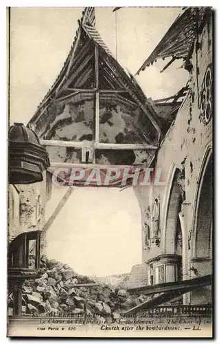 Cartes postales Arvillers Le choeur de l eglise apres le bombardement Militaria