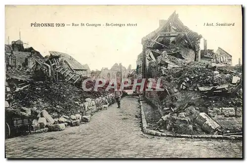 Cartes postales Peronne Rue St Gerorges Militaria