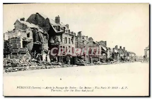 Cartes postales Peronne Apres le Passage Boches Les Ruines Militaria