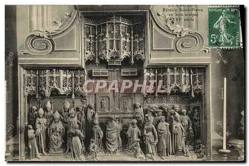 Cartes postales Le Crotoy Retable Saint Pierre en bois sculpte