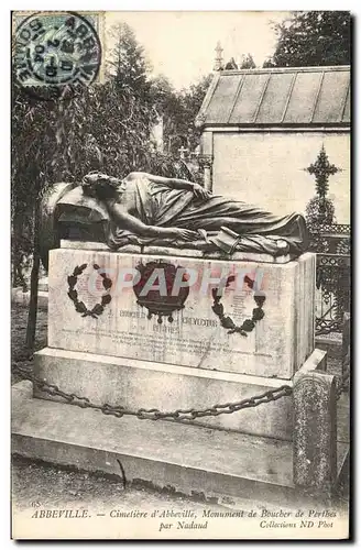 Cartes postales Abbeville Cimetiere d Abbeville Monument de Boucher de Perthes par Nadaud