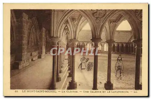 Ansichtskarte AK Mont Saint Michel Le Cloitre Une Galerie Et le lavatorium