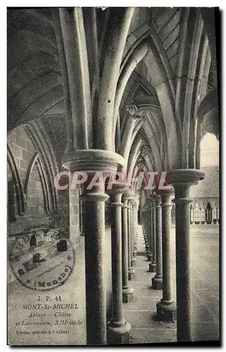 Cartes postales Mont Saint Michel Abbaye Cloitre et lavatorium