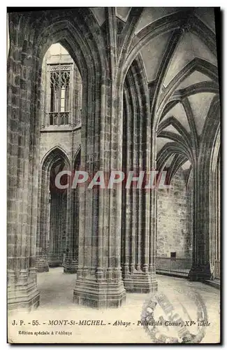 Ansichtskarte AK Mont St Michel Abbaye Piliers du choeur