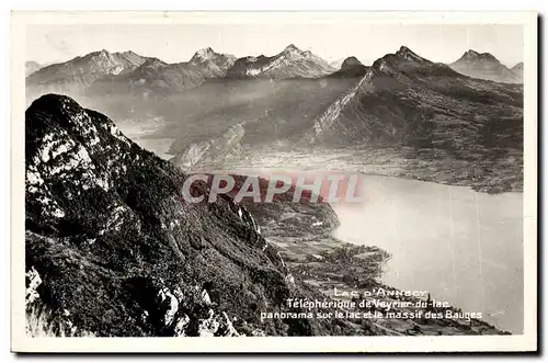 Cartes postales moderne Lac d Annecy Telepherique de Veyier du lac panorama sur le lac et le massif des Bauges