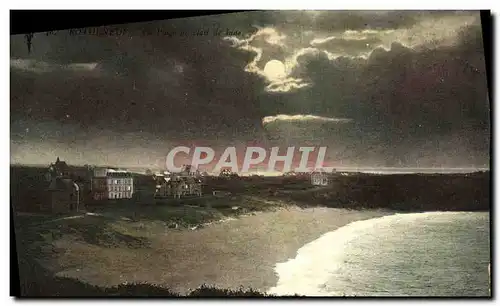 Ansichtskarte AK Rotheneuf La plage au clair de lune