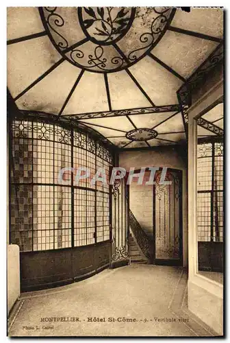 Cartes postales Montpellier Hotel St Come Vestibule vitre