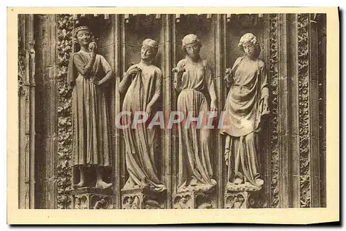 Cartes postales Cathedarle de Strasbourg Statues du Portail lateral de droite